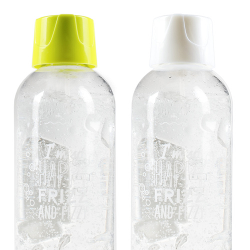 Bottiglie per gasatore Happy Frizz, bianca e verde lime