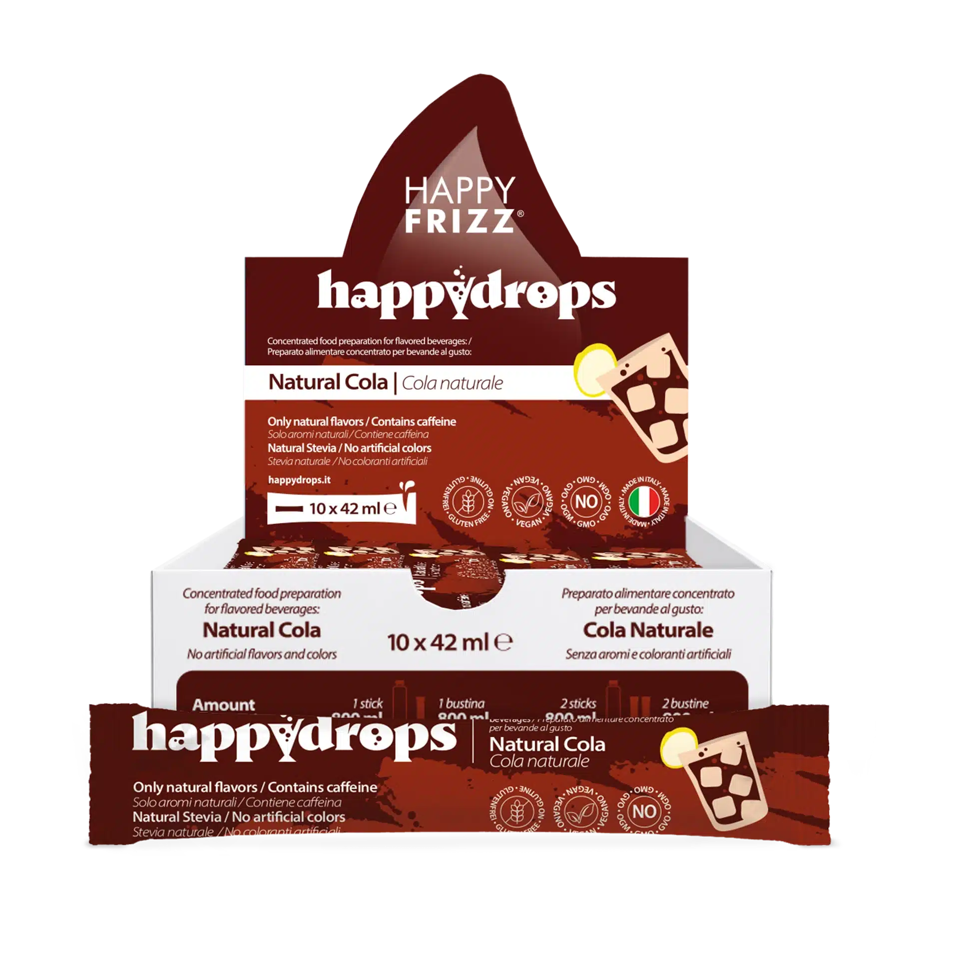 Happydrops Cola Naturale - Liquid concentrate for flavouring water (10 sachets)