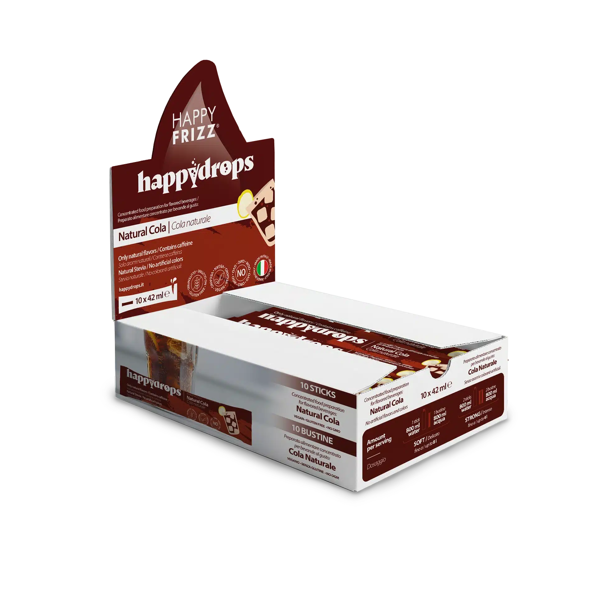 Happydrops Cola Naturale - Concentrato liquido per aromatizzare acqua (10 bustine) - Image 4