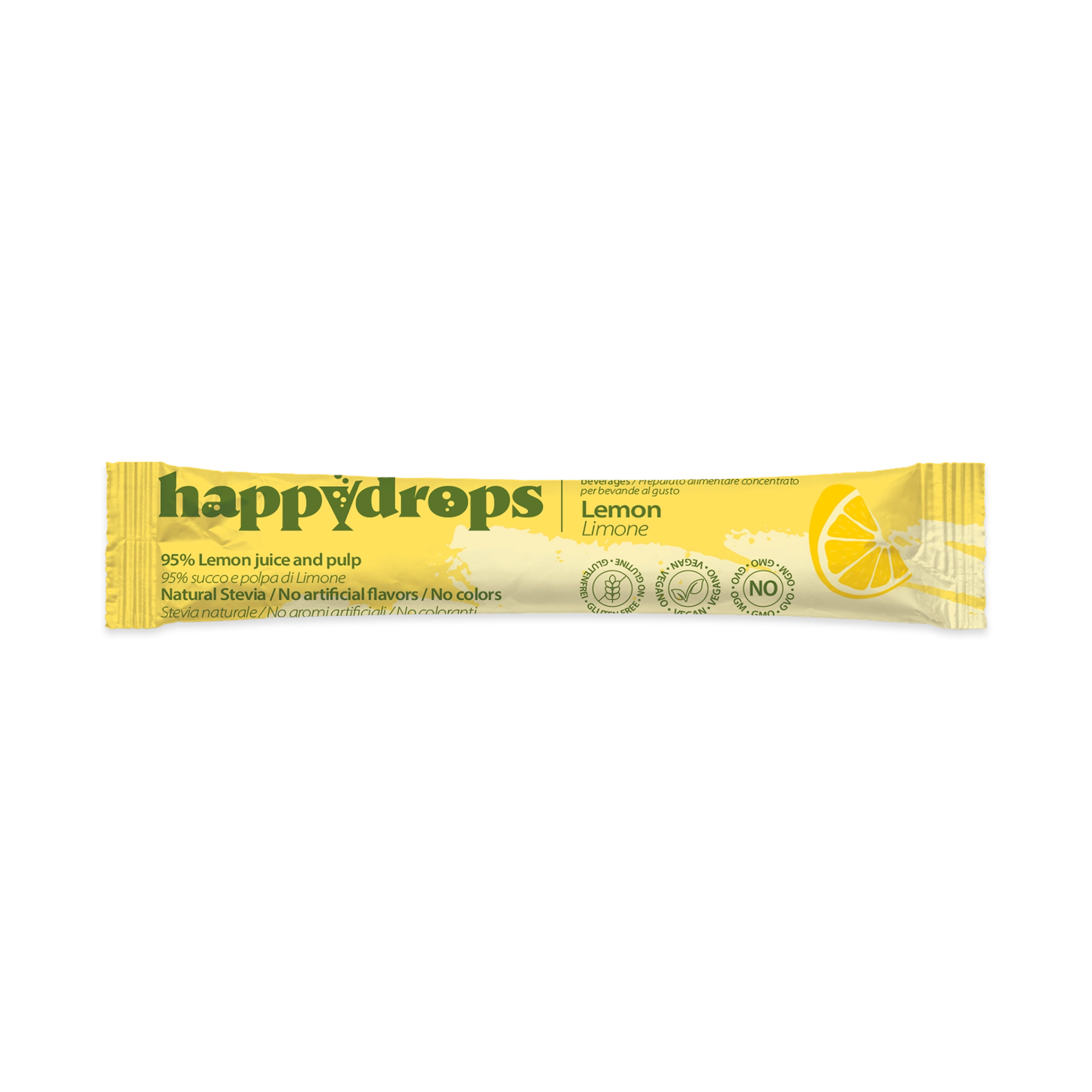 Happydrops Limone (95% succo) - Concentrato liquido per aromatizzare acqua (10 bustine) - immagine 5